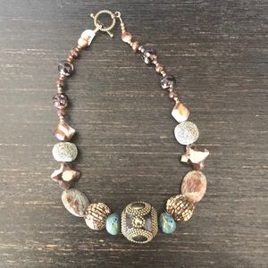Brown and Turquoise Handmade Necklace